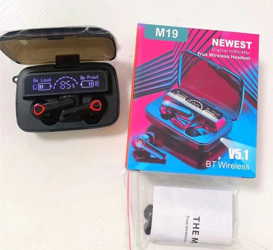 هدفون بلوتوثی M19 با نمایشگر دیجیتال و کیس پاوربانک