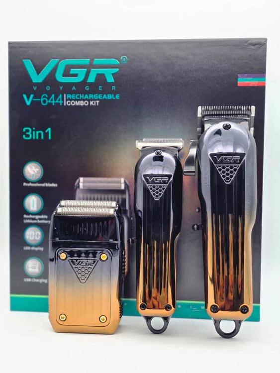 ست ماشین اصلاح وی جی آر مدل VGR V-644 با تکنولوژی برش مستقیم و استیل ضد زنگ