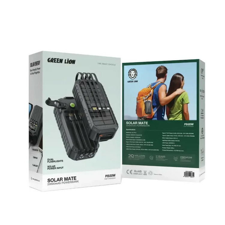 پاوربانک گرین لاین مدل Solar Mate ظرفیت 20000 میلی آمپر ساعت