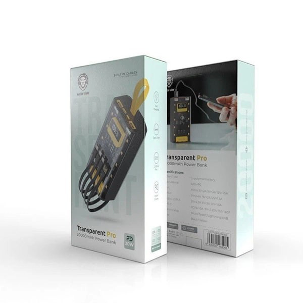 پاور بانک گرین لاین مدل Transparent Pro ظرفیت 30000 میلی آمپر ساعت