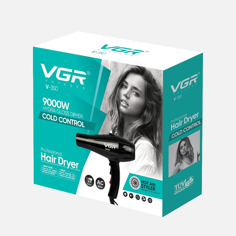 سشوار وی جی آر مدل V-350 با توان ۹۰۰۰ وات و فناوری تولید یون