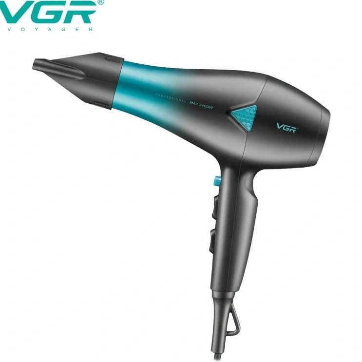 سشوار حرفه ای وی جی آر مدل V-455 با باد سرد و متمرکزکننده