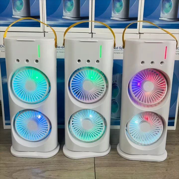 پنکه رومیزی مه پاش دوقلو شارژی با ریموت و چرخش اتومات
