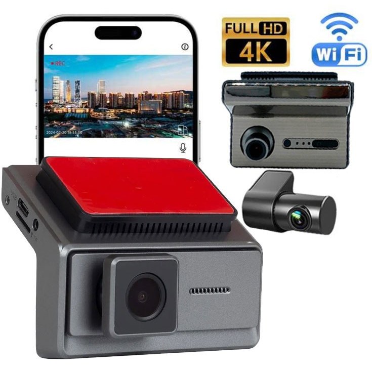 دوربین ثبت وقایع داشکم مدل Q7 (سه دوربین WIFI دار 4K)