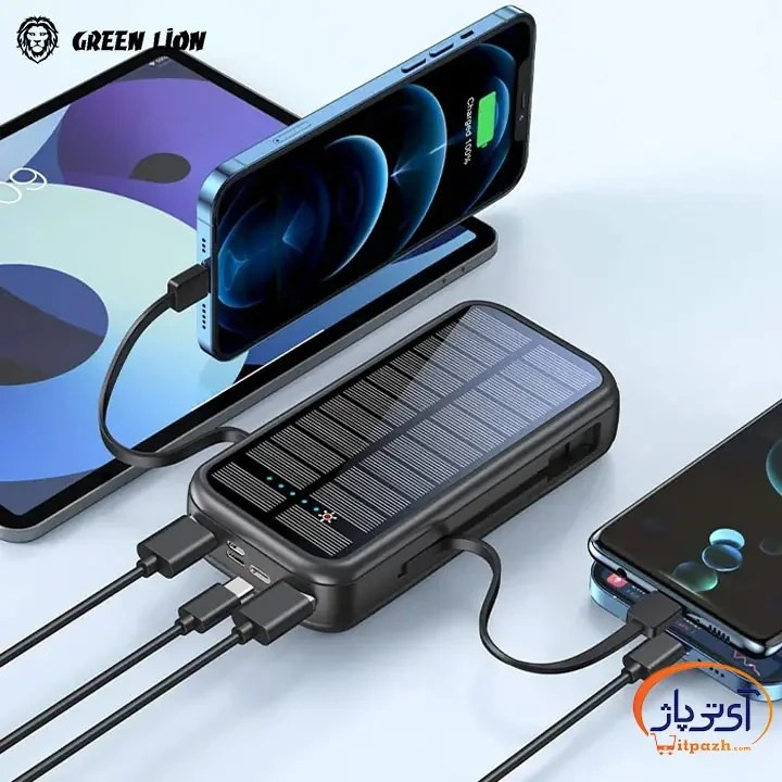 پاوربانک گرین لاین مدل PD20W solar 2 ظرفیت 20000 میلی آمپر ساعت