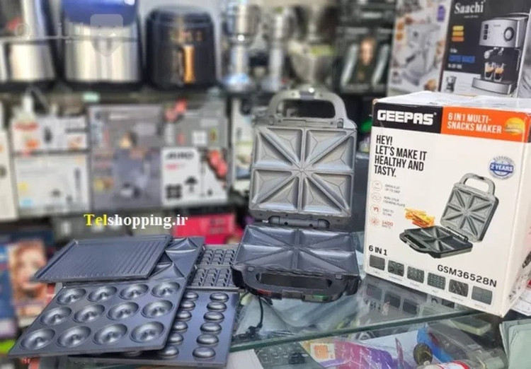 ساندویچ ساز چند کاره جیپاس مدل GSM36528N با ۶ صفحه