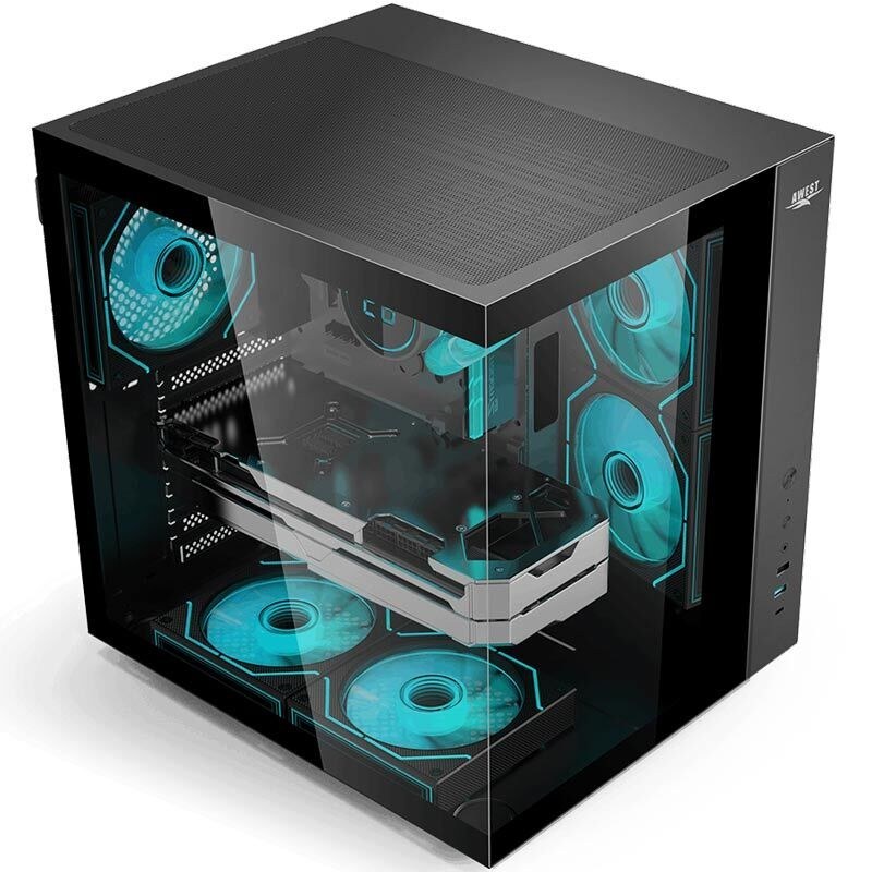 کیس کامپیوتر گیمینگ اوست مدل AQ15TG-B فرم فاکتور Mid Tower