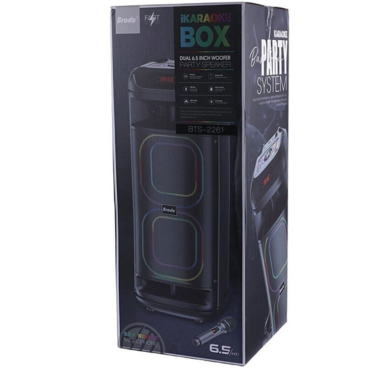 اسپیکر پارتی باکس قابل حمل مدل Brodu BTS2261 به همراه میکروفن